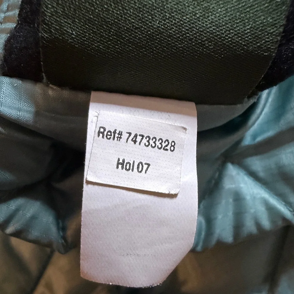 Eddie Bauer Quilted Down Scarf Women OS Teal Blue Puffer Hand Pockets 3309